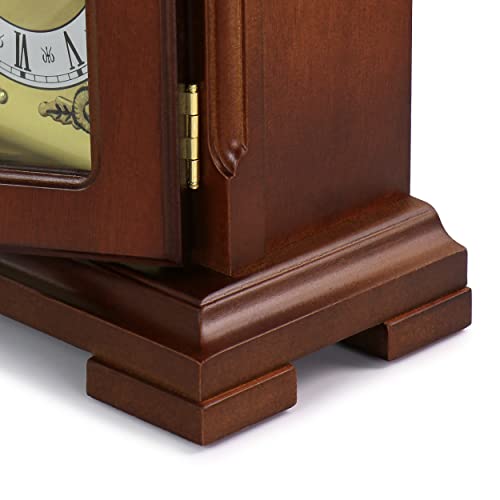 Redwood Mantel Clock with Hourly Chimes and Volume Control
