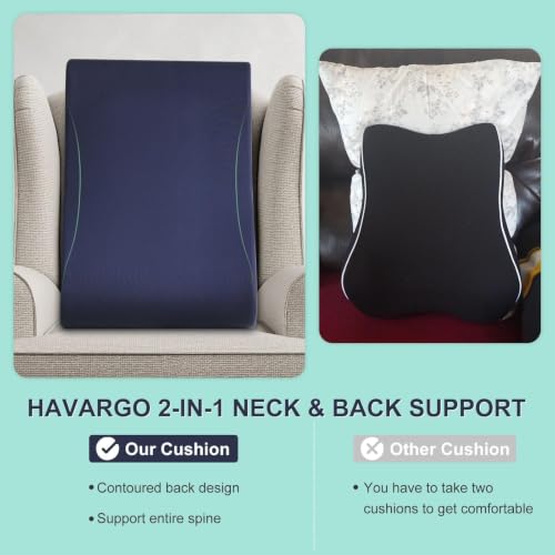 2-in-1 Neck and Lumbar Support Pillow for Recliners and Gliders