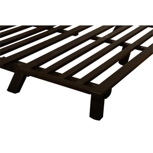 Kodiak Furniture Carson 75" Full-Size Wooden Futon Frame in Java Brown - Solid Pine, Converts to Bed, Easy Assembly