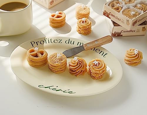 Cookie-Shaped Candles 4-Pack Coffee Milk Scent | Handcrafted Soy Wax