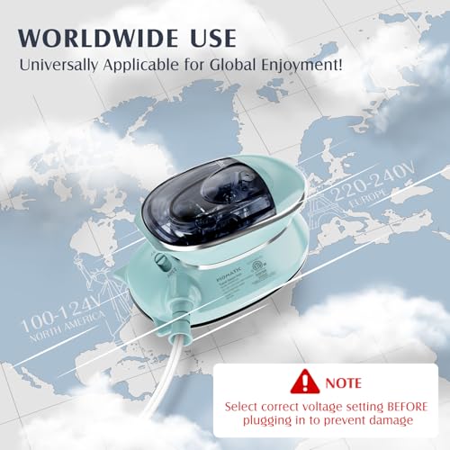 PIOMATIC Mini Travel Steam Iron with Dual Voltage & Non-Stick Soleplate