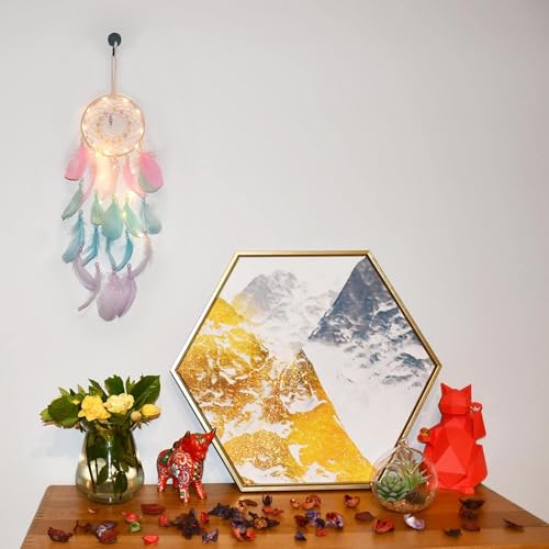 Handmade Dream Catcher Wall Decor with LED Lights