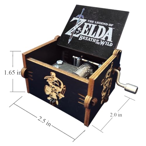 Wooden Hand-Crank Music Box - Antique Laser Engraved Decorative Gift