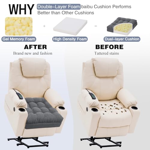 Memory Foam Recliner Seat Cushion with Lumbar Pillow - 20 x 20 inch