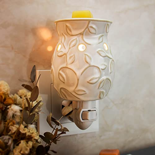 Ivy Bas-Relief Plug-In Wax Melt Warmer for Scented Wax with Spare Bulb