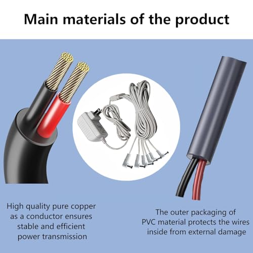 4.5V AC/DC Power Adapter with 6 Output Jacks for Christmas Village Lighting