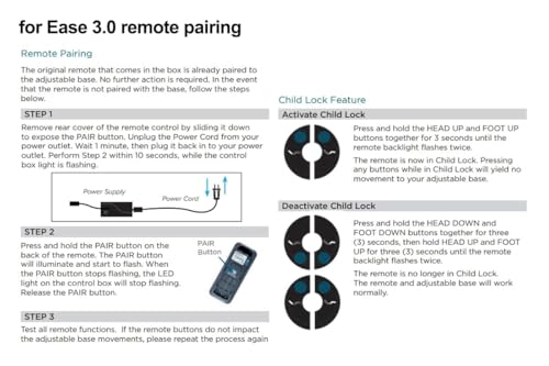 Adjustable Bed Remote Control Replacement for RF399A and RF368B Models