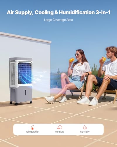 Evaporative Air Cooler 1800 CFM Swamp Cooler with 6.8 Gal Tank & Remote