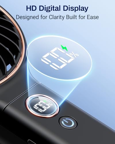 SWEETFULL Handheld Portable Fan, 5000mAh Rechargeable Mini Fan with 6 Speeds