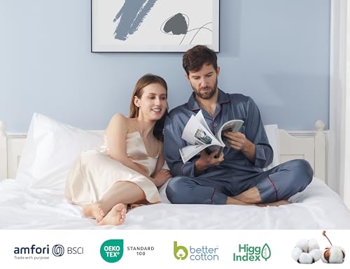 100% Cotton Percale Pillowcases - Standard/Queen Size, Set of 2, White