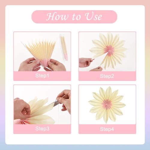 9-Piece Pastel Paper Fan Decorations for Party and Wall Backdrop