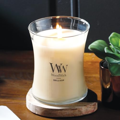 Vanilla Bean Scented Hourglass Candle with Crackling Wood Wick, 9.7 oz