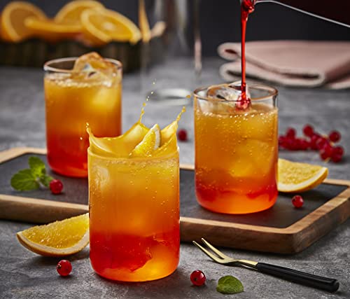 Borosilicate Drinking Glasses, 9 Oz Set of 6, Heat Resistant Clear Glass