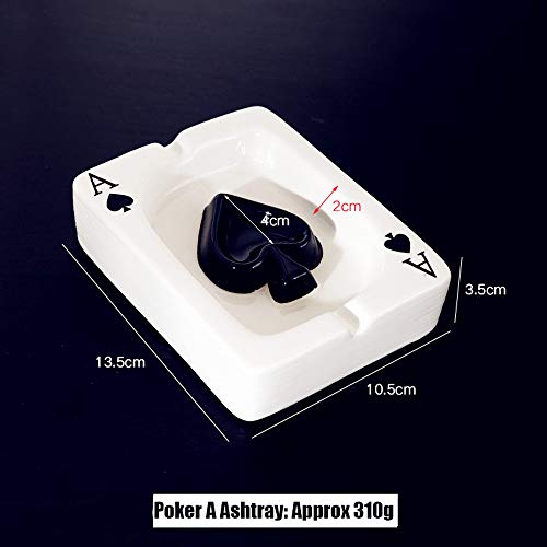 Creative Poker Ceramic Ashtray - Modern Portable Cigar & Cigarette Holder