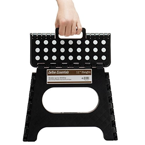 11-Inch Folding Step Stool - Lightweight Anti-Slip Sturdy Stool for Adults