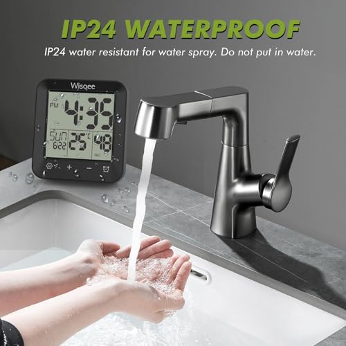 Waterproof Digital Shower Clock with Countdown Timer and Temperature Display