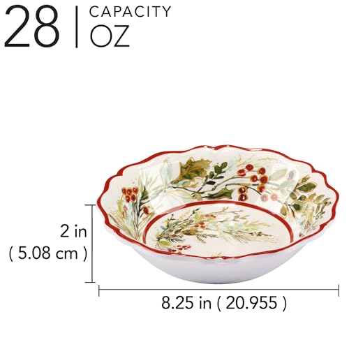 Certified International Christmas Gatherings 8.5-Inch Melamine Serving Bowls, Set of 4