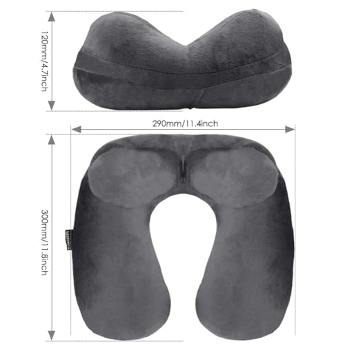 Inflatable Travel Pillow - Soft Velvet Neck Support for Adults