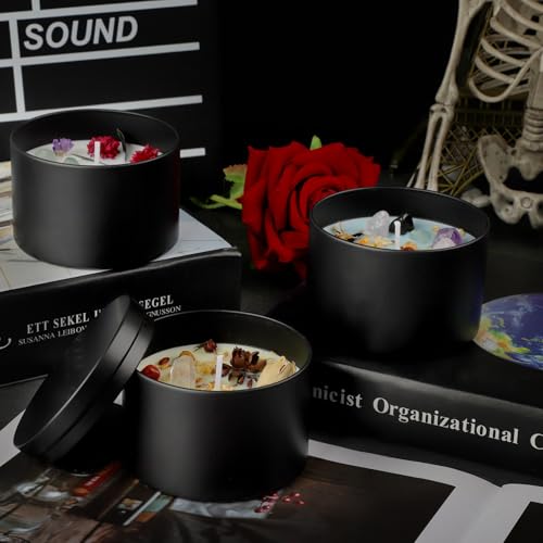 8oz Candle Tins - 24-Pack Metal Containers with Lids for DIY