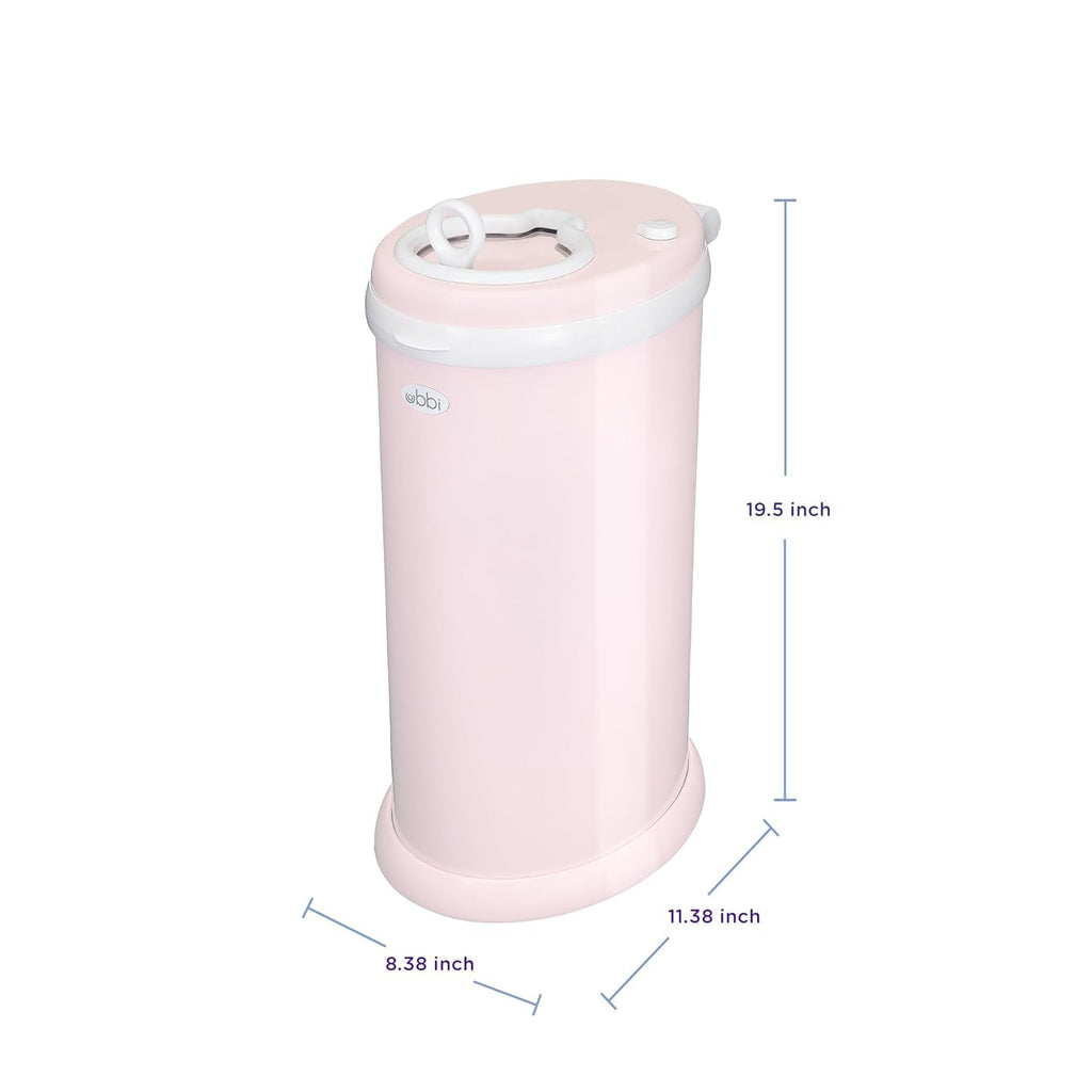 Ubbi Steel Diaper Pail - Odor Locking Design, No Special Bag Needed | Award-Winning, Blush Pink