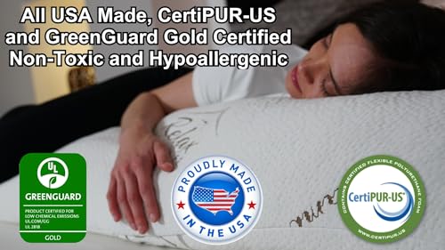 Ultra-Luxury Full Size Body Pillow - Shredded Memory Foam & Bamboo Cover