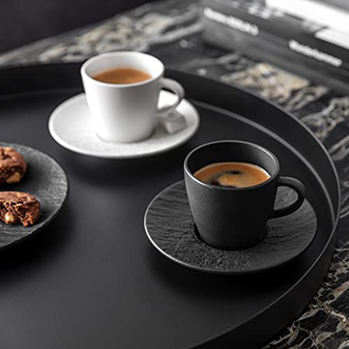 Villeroy & Boch Manufacture Rock Espresso Cup & Saucer, 4.75 in, Black
