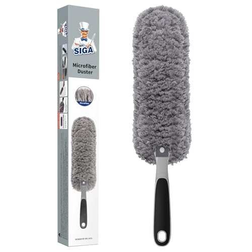 Washable Microfiber Hand Duster with Non-Slip Handle for Household Cleaning