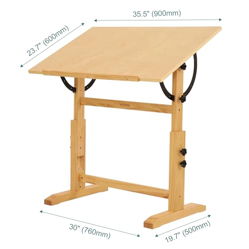 Adjustable Pine Wood Drafting Table 24" x 35" - Art & Drawing Desk