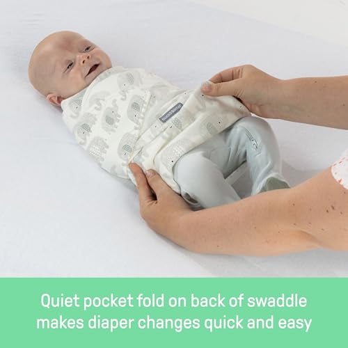 SwaddleMe by Ingenuity 100% Cotton Baby Swaddle Wrap (0-3 Months, 3-Pack)