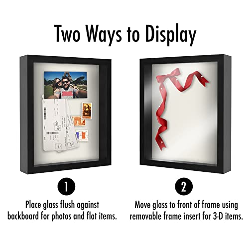 11x14 Shadow Box Frame Display Case - Black Wood Frame with Felt Back