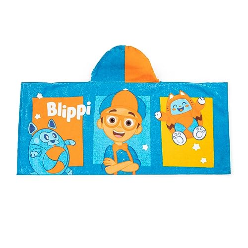 Kids Hooded Towel Poncho, 100% Cotton Bath and Beach Wrap, 22" x 51"