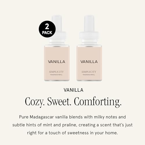 Vanilla Smart Plug-In Diffuser Refill - 2-Pack Scent Vials for Home & Office
