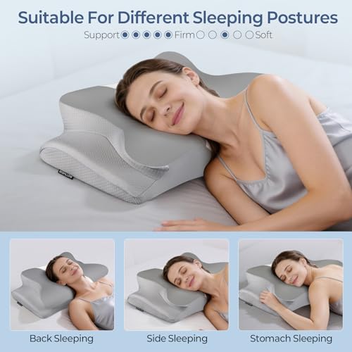 Ergonomic Cervical Pillow for Neck Pain Relief - Cooling Memory Foam