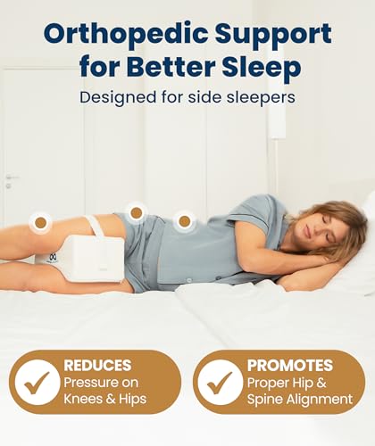 Memory Foam Knee Pillow for Side Sleepers – Sciatica Relief & Alignment