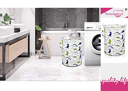 Dinosaur Kids Laundry Basket and Toy Storage Bin with Handles