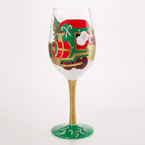 Enesco Lolita Christmas Santa Wine Glass 15oz Hand-Painted Holiday Decor