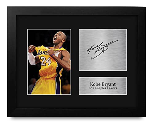 Framed Kobe Bryant Signed Printed Photo Display, 8.5x11 Inch Basketball Gift
