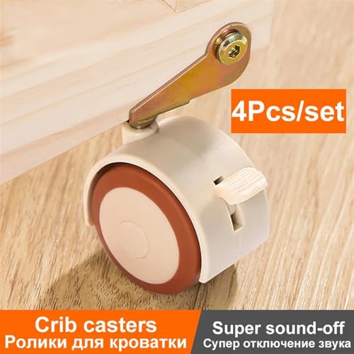2-inch Furniture Swivel Casters with Brake, 20mm Clamp Wheels, 4-Pack