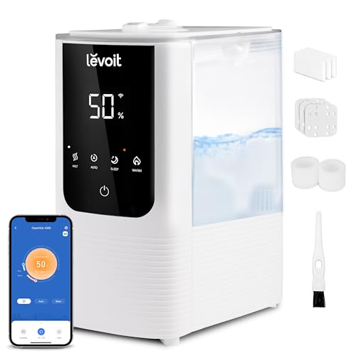 Smart Warm and Cool Mist Humidifier for Bedroom 4.5L Tank White