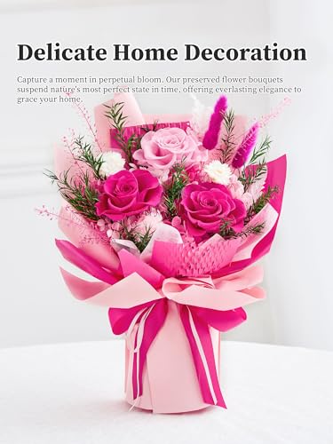 Handcrafted Preserved Real Rose Bouquet - Long-Lasting Floral Gift