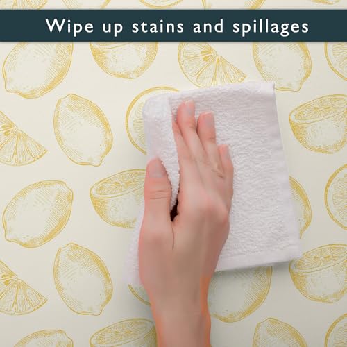Yellow Lemon Drawer Liners - 5 Pack Wipe Clean Shelf Liner Paper