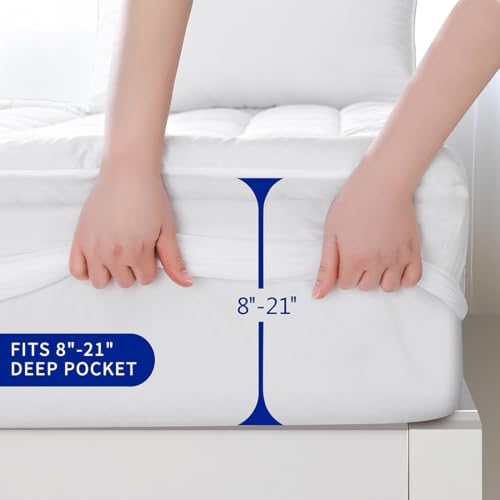 Queen Size Quilted Mattress Pad Cover - Deep Pocket, Ultra Soft