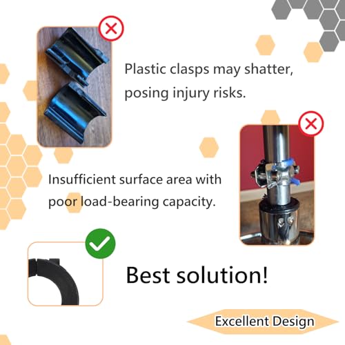 Office Chair Sinking Fix Kit - Heavy Duty Steel Height Lock Clamps (2 Pack)