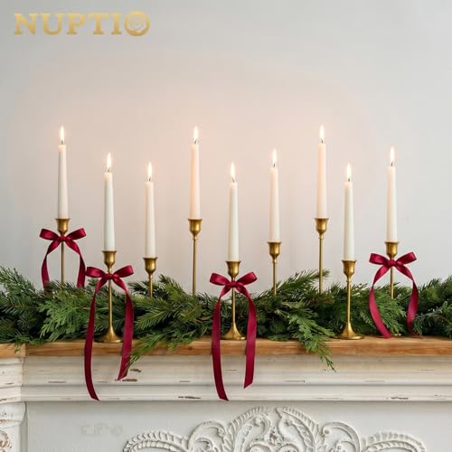 10 Sets of Gold Candlestick Holders Bulk - Elegant Vintage Taper Candle Holders