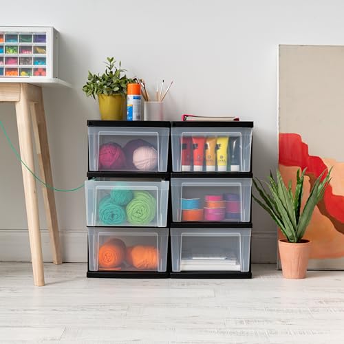 3-Drawer Slim Narrow Storage Organizer Cart Clear Plastic 2-Pack