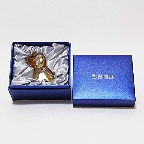 Blue DOJOZ Crystal Puppy Desktop Statue - Cute Glass Dog Figurine, Home Decor
