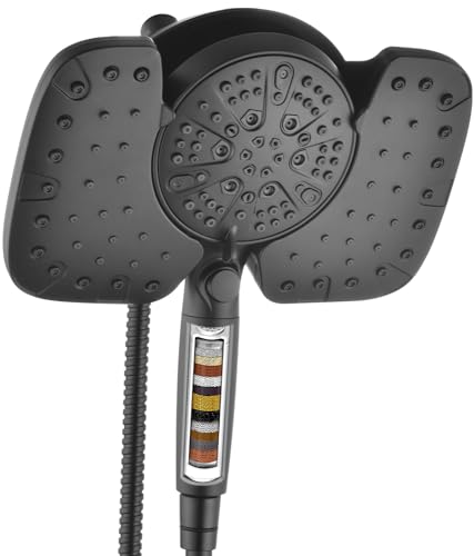 10-Inch Rainfall Shower Head Combo with Filtered Handheld Spray, Black
