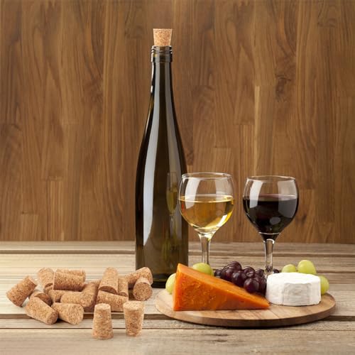 20 Pack Wooden Wine Corks - Leakproof Tapered Bottle Stoppers