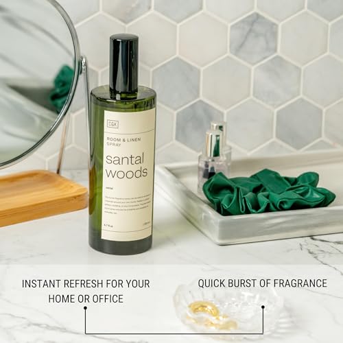 Santal Woods Room Spray, Long-Lasting Essential Oil Air Freshener - 6.76 oz