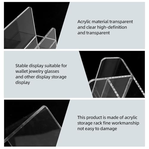 4-Tier Acrylic Wallet Display Stand, Clear Purse & Jewelry Organizer